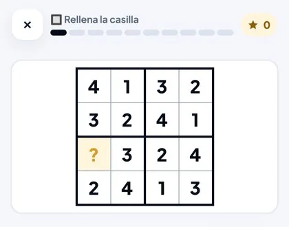 Sudoku de 4x4 de Lógica